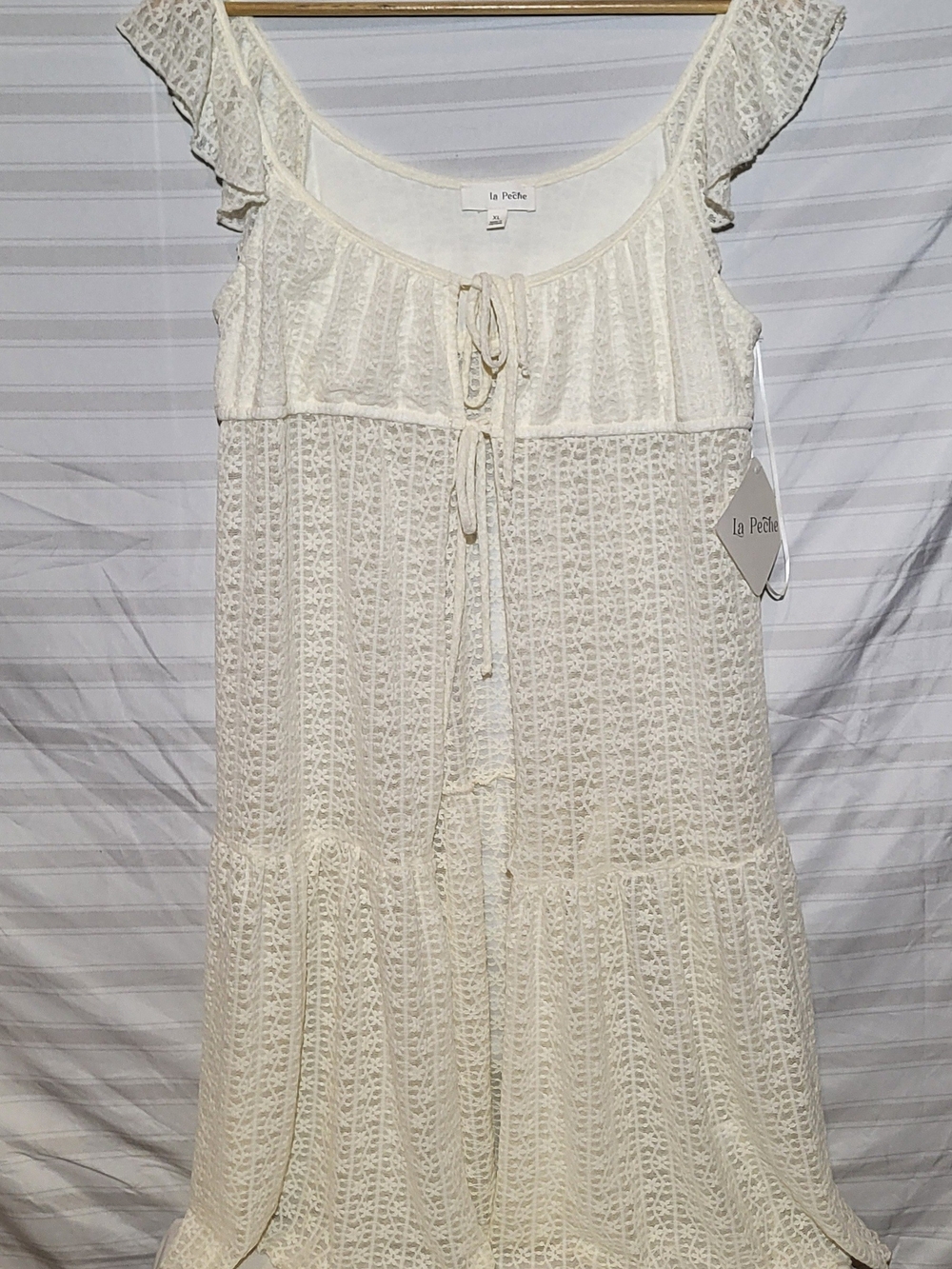 La Peche NWT Ivory Lace Maxi Dress